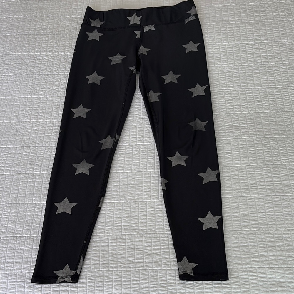 Terez Black and Silver Star Pattern Leggings